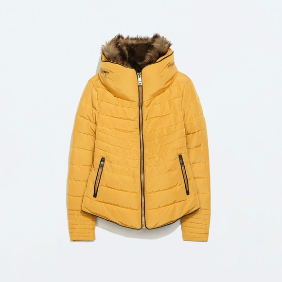 mustard down jacket